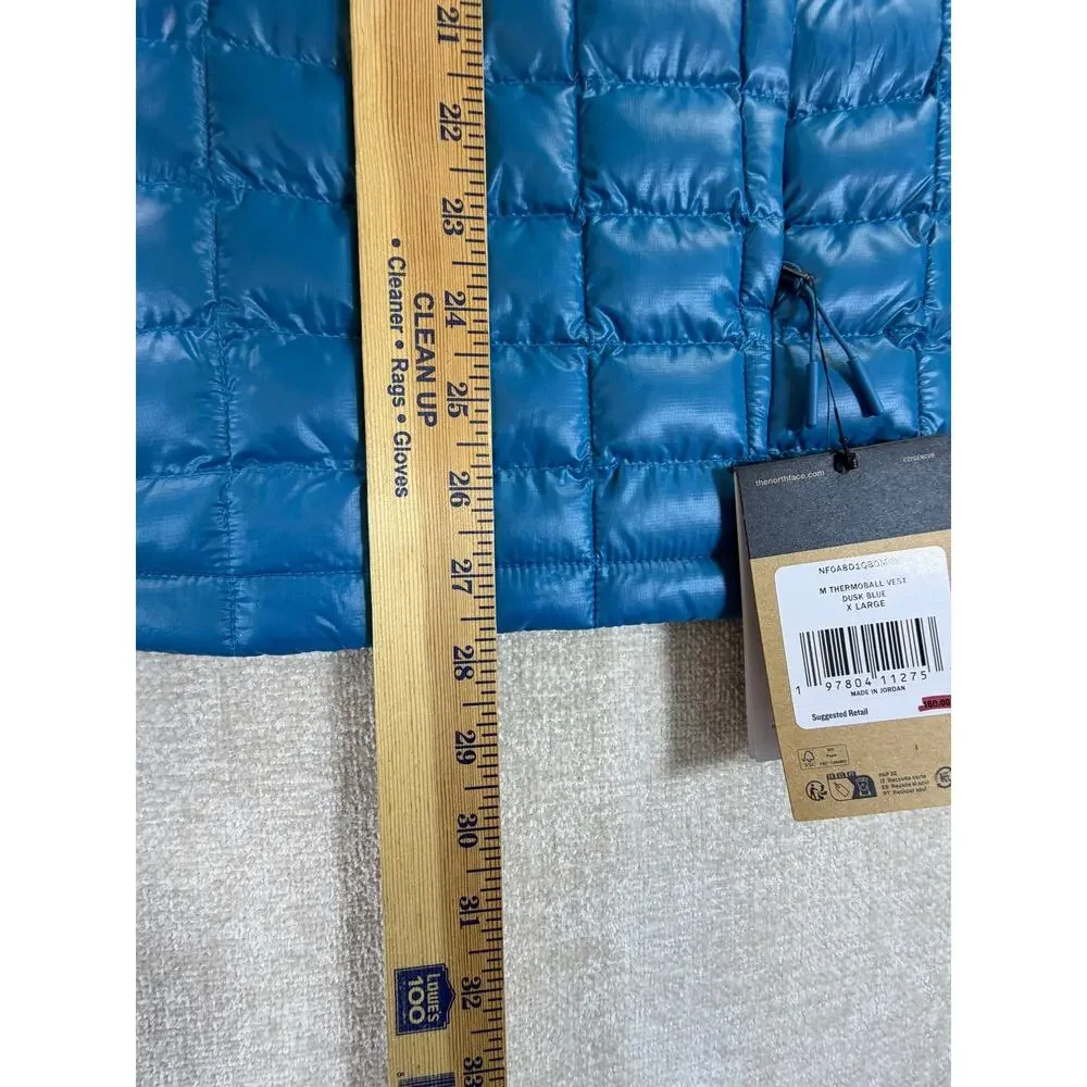 The North Face Men Blue XL NWT ThermoBall Full Zip Insulated Vest Outdoor Hiking